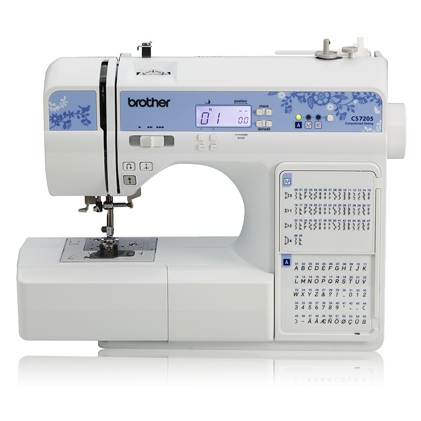 Máquina de coser digitalizada de 150 puntadas con mesa de extensión para ampliar espacio de trabajo