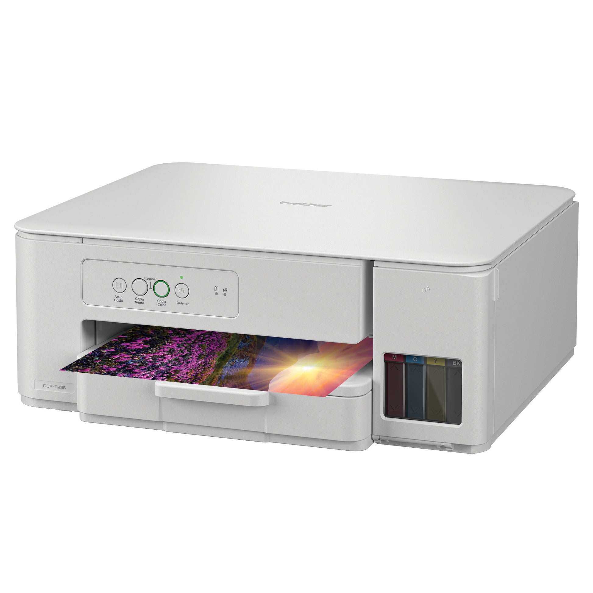 Impresora 3 en 1 de inyección de tinta continua a color DCP-T236 de la serie InkBenefit Tank de Brother para imprimir, escanear y copiar