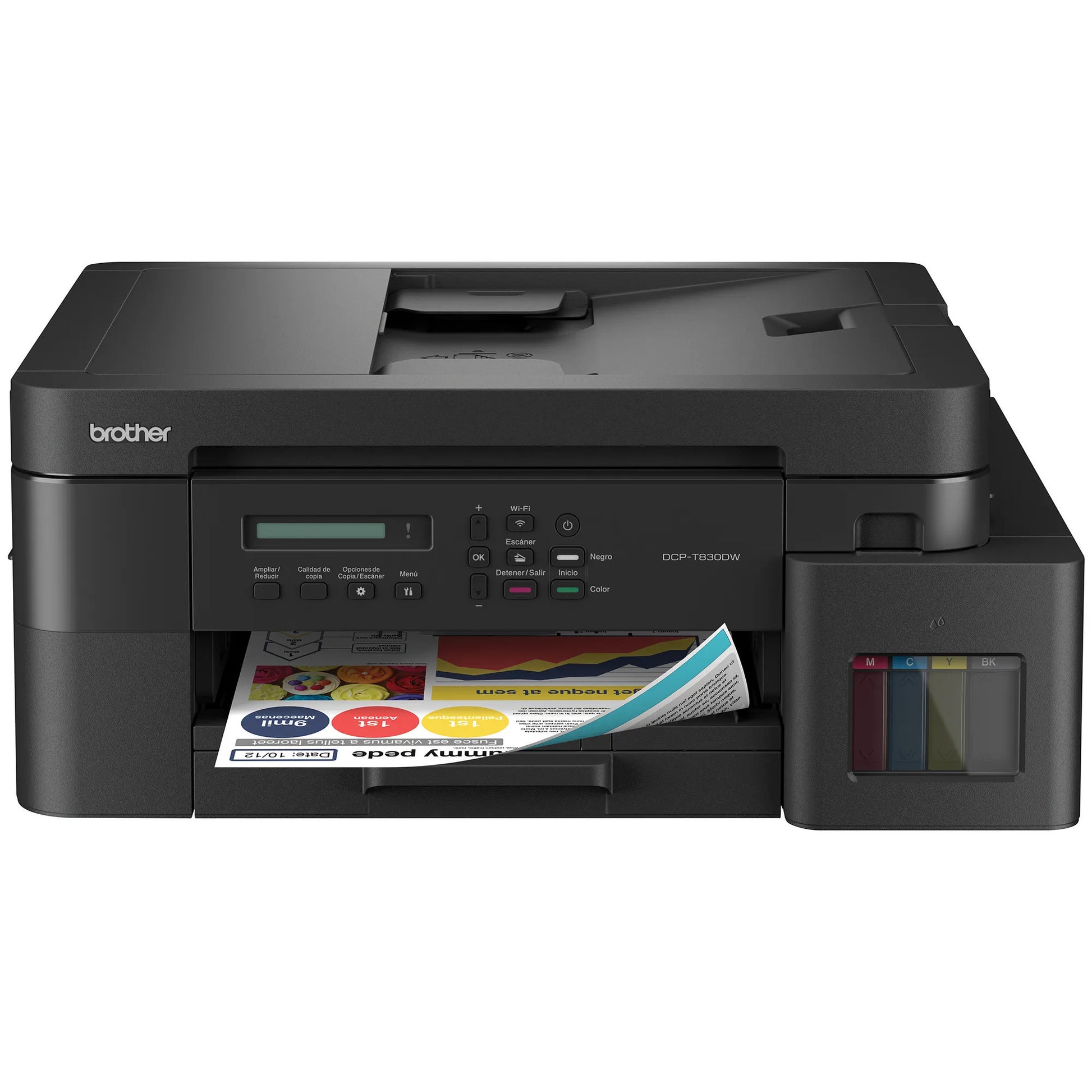 Impresora 3 en 1 de inyección de tinta a color DCP-T830DW de la serie InkBenefit Tank de Brother con conectividad inalámbrica e impresión dúplex