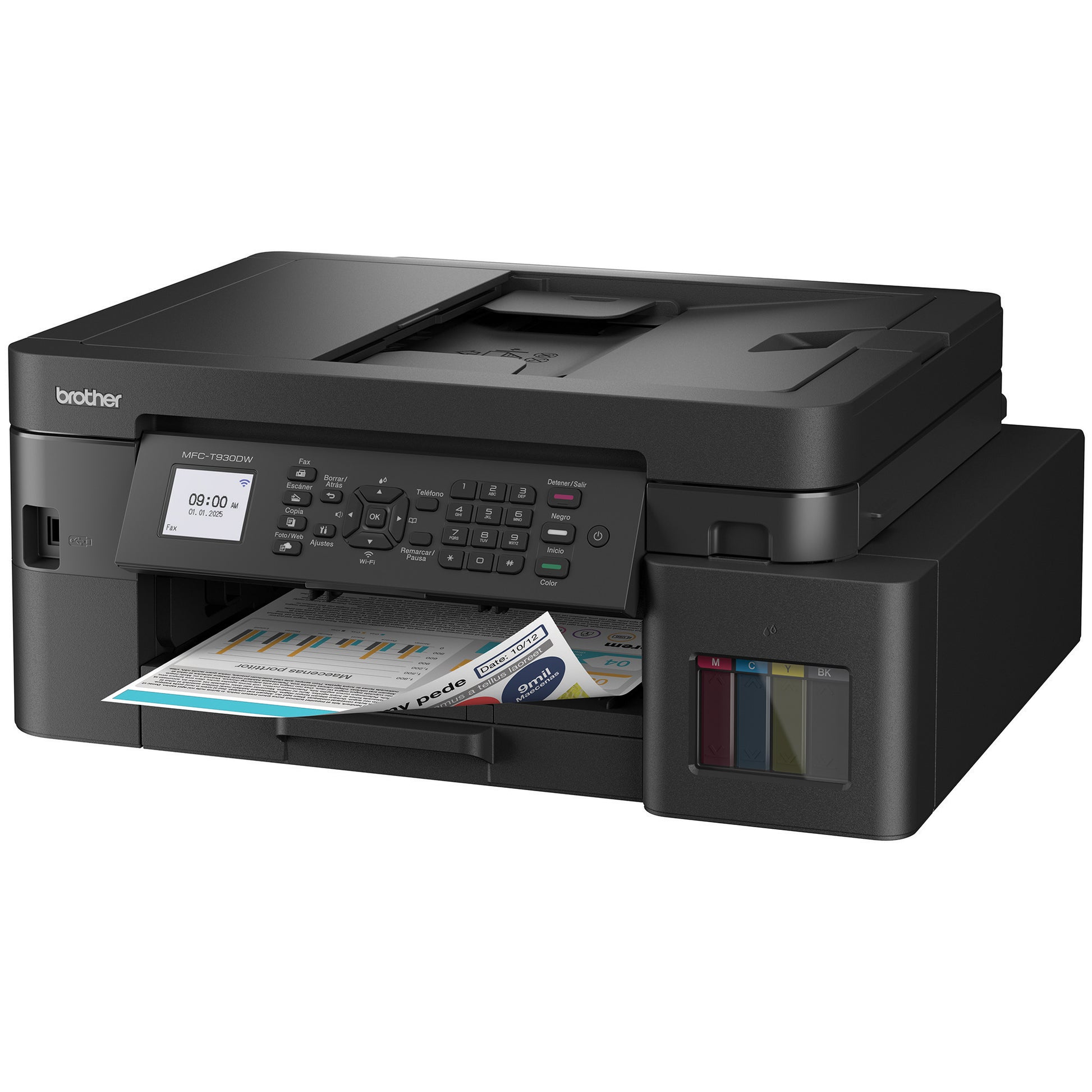 Impresora multifuncional de inyección de tinta a color MFC-T930DW de la serie InkBenefit Tank de Brother con conectividad inalámbrica e impresión dúplex