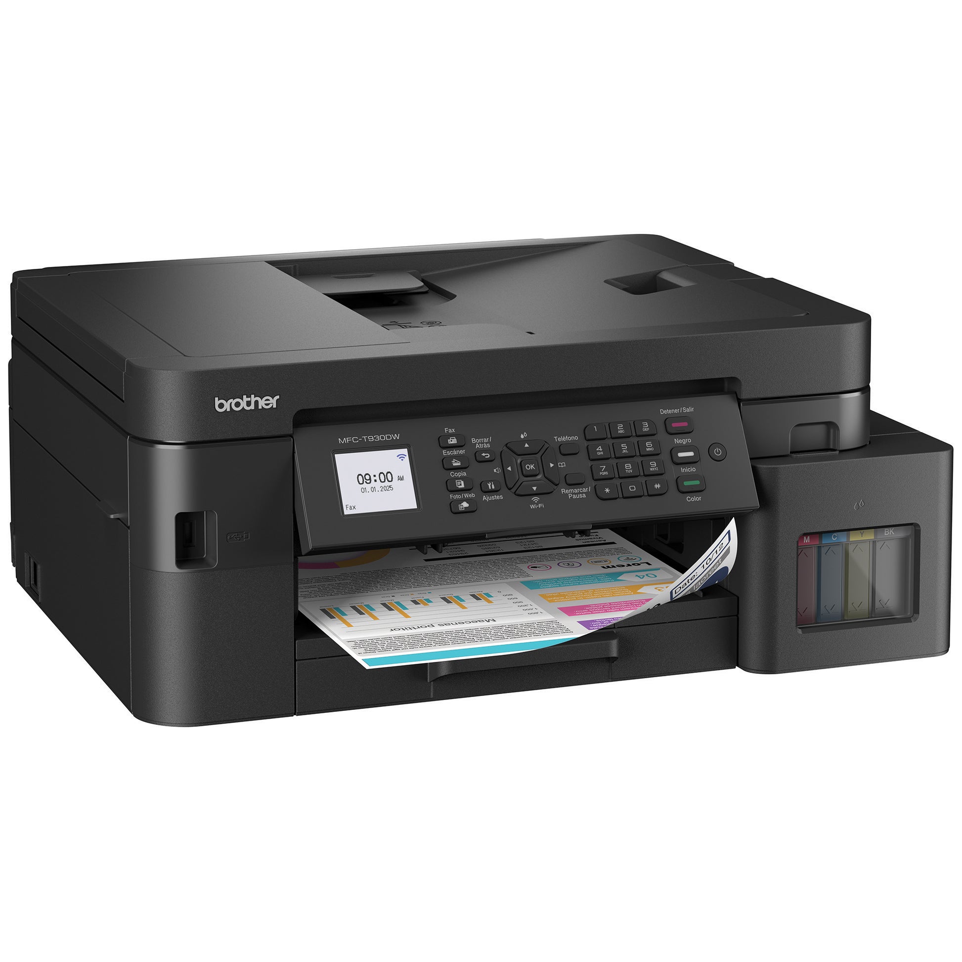Impresora multifuncional de inyección de tinta a color MFC-T930DW de la serie InkBenefit Tank de Brother con conectividad inalámbrica e impresión dúplex