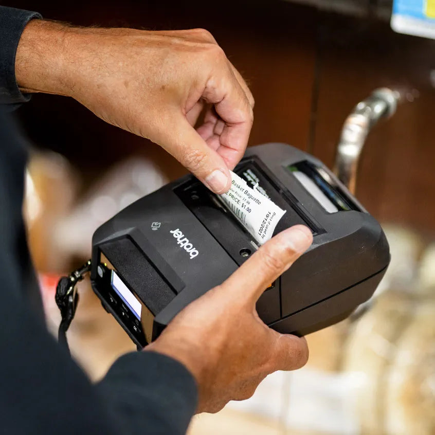 Impresora portátil, térmica directa de 3" con Wi-Fi, tecnología inalámbrica Bluetooth y batería.