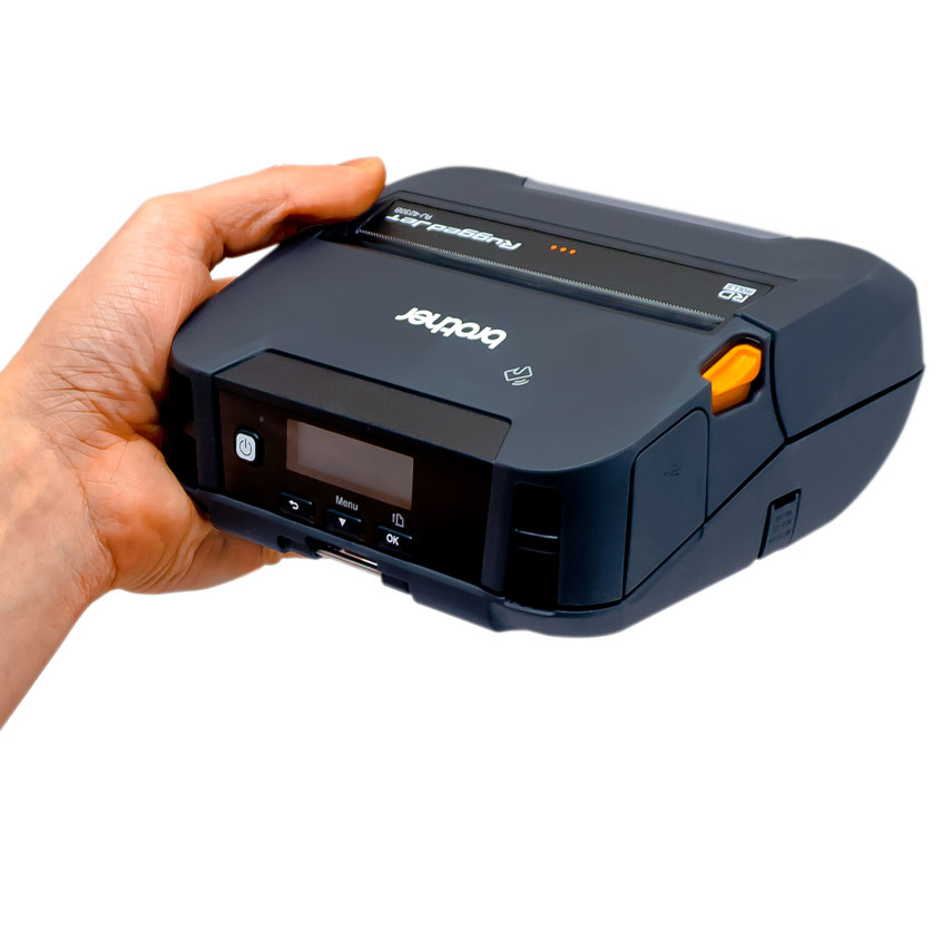 Impresora portátil térmica directa de 4" con conectividad Bluetooth, MFi y batería.