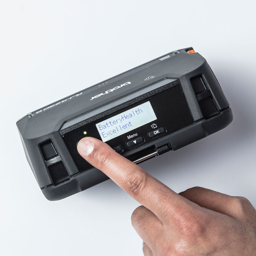 Impresora portátil térmica directa de 4" con conectividad Bluetooth, MFi y batería.